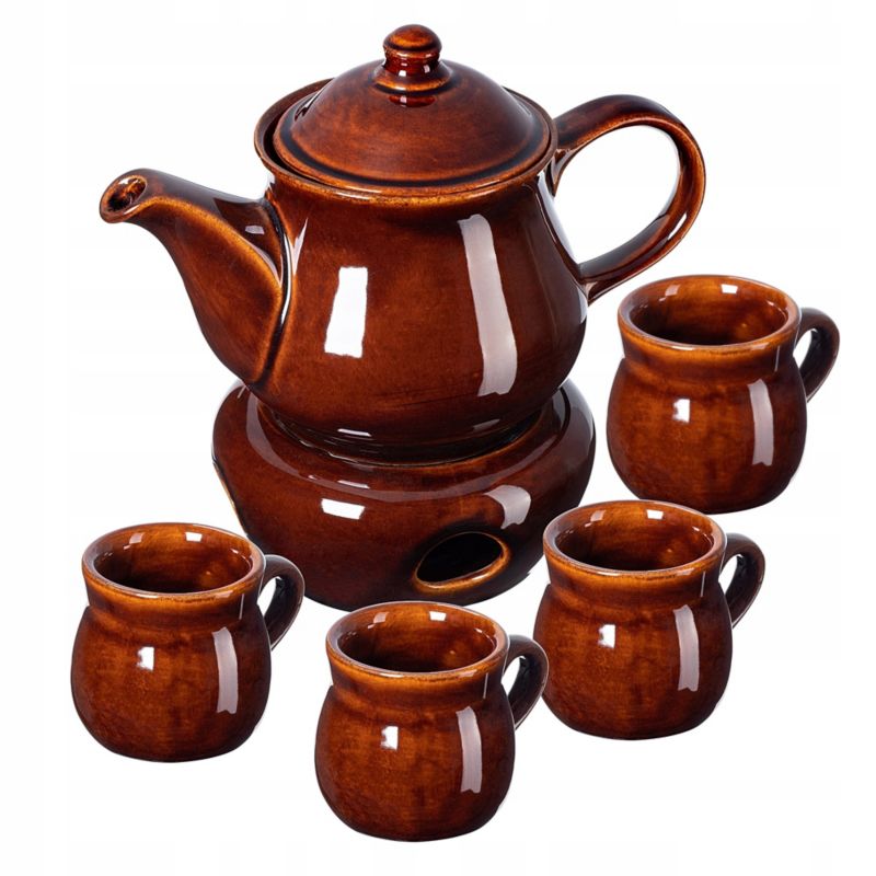 Czajnik KADAX Kubki Do Grzańca Podgrzewacz Zestaw Brązowy 1szt.