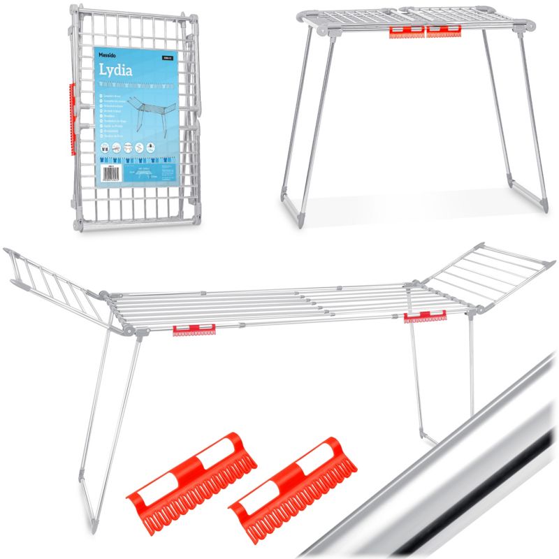 Suszarka na pranie Massido 27m stojąca rozsuwana do ubrań stal nierdzewna 1szt.