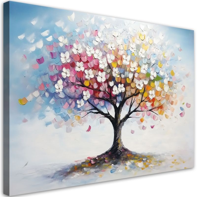 Obraz na płótnie Feeby Kolorowe Drzewo Abstrakcja 90x60cm 1szt