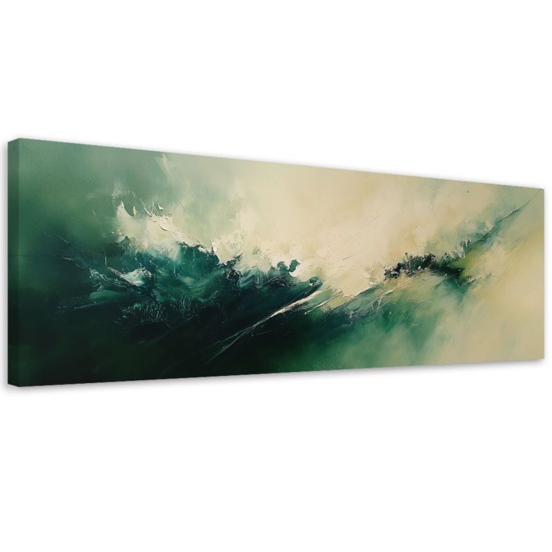 Obraz na płótnie Feeby Zielona Beżowa Industrialna Abstrakcja 120x40cm 1szt