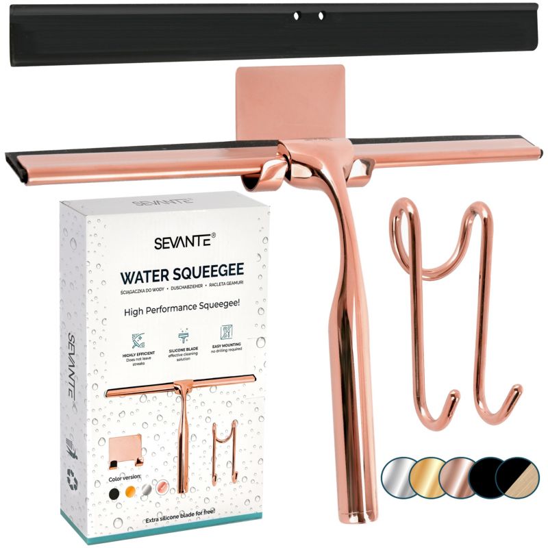 Ściągaczka do wody i pary SEVANTE stalowa różowe złoto 1 szt