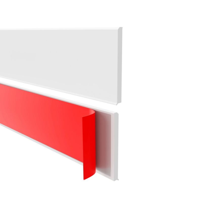 QUEST Listwa przypodłogowa samoprzylepna PVC PREMIUM 10 cm, gładka elastyczna listwa cokołowa FLEX, do podłóg RAL9003, biały, 10 m