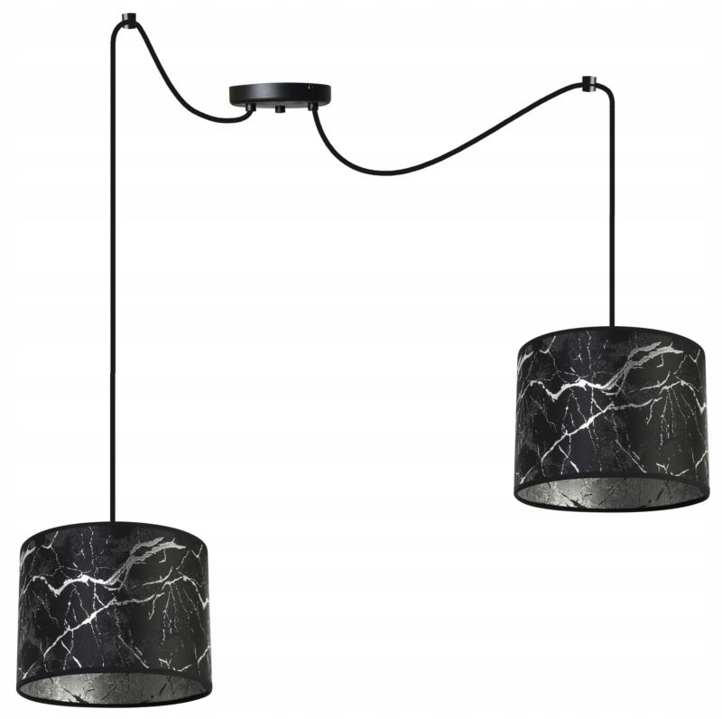 Lampa sufitowa wisząca Light Home LH Pająk Werona 2x E27 60W czarny/srebrny 1szt.