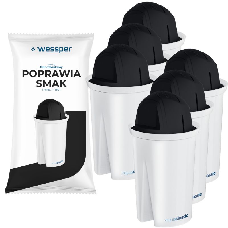 Filtr wody, Wessper, wkład dzbanków filtrujących, zamiennik Brita Dafi, 6szt