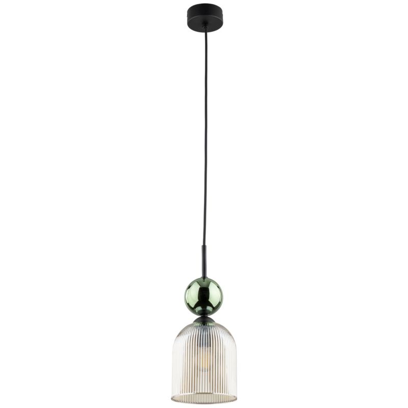 Lampa wisząca Tk-Lighting Sophia Green zwis ryflowany klosz - 1szt.