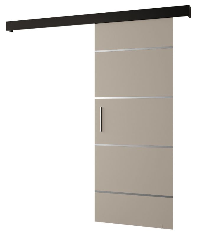Drzwi przesuwne naścienne Abiks SALWADOR IV 90 kaszmir + czarny mat + srebrny 1 szt.