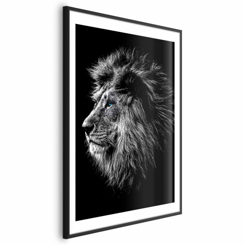 Plakat Artgeist Niebieskooki lew 29,7x42 cm z ramą czarną 1 szt