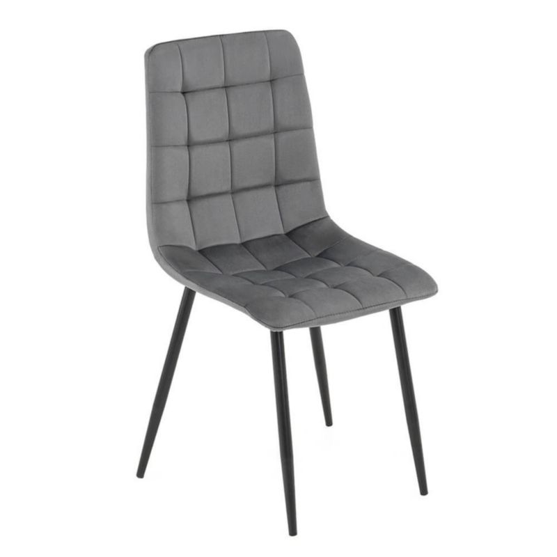 Krzesła welurowe Kobi Mira szara 4 szt.