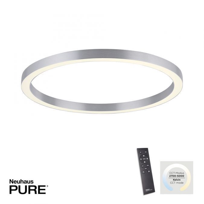 Lampa sufitowa Paul Neuhaus Pure-Lines aluminiowa wym: 4 x 70 x 70 cm wbudowany LED 42W 1 szt.