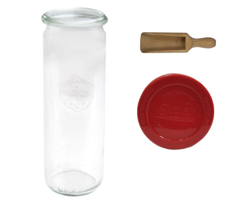 Słoik MODO24 Weck 600 ml fi 60 cylinder silikonowe wieko miarka 1 kpl.