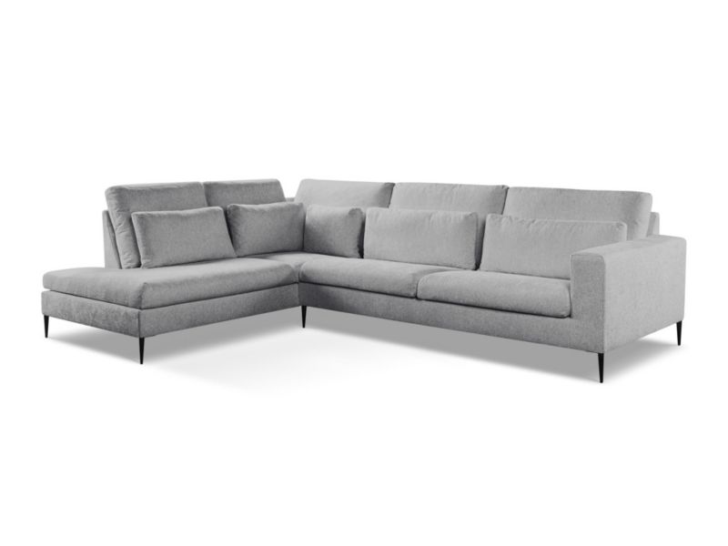 Narożnik lewy LaMiaSofa DIANO z tkaniny szenilowej 314x222 cm jasny szary 1 szt.