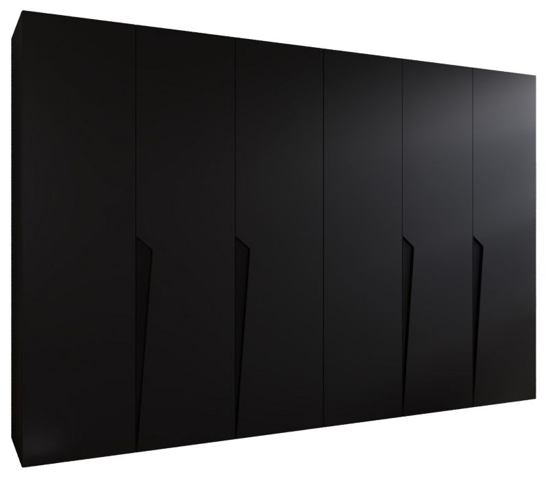 Szafa uchylna otwierana Abiks PIANO 1 300 (2x150) wys 202 cm Czarny + Czarny 1 szt