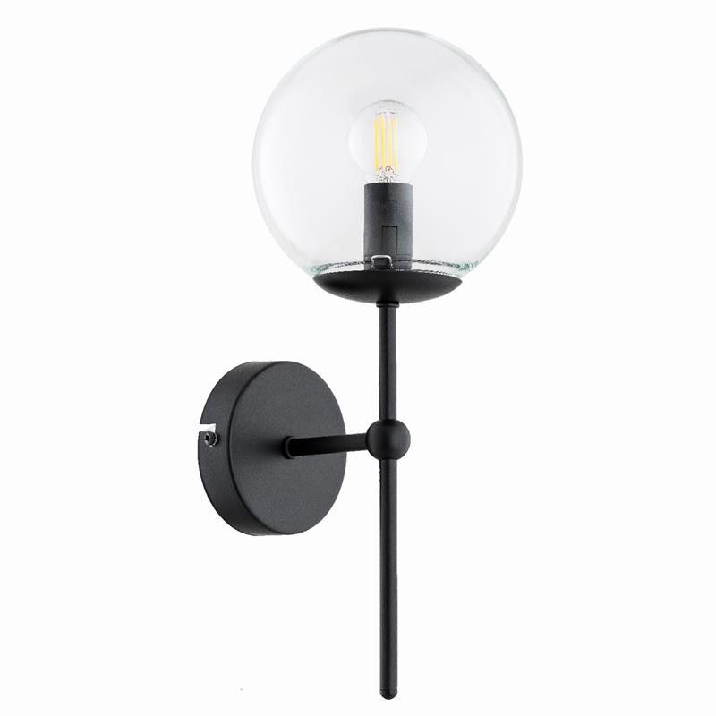 Kinkiet ścienny Alfa Sebia czarno-przezroczysty 1 x E14 x 10W IP20 wym: 35 x 15 x 18 cm - 1 szt.