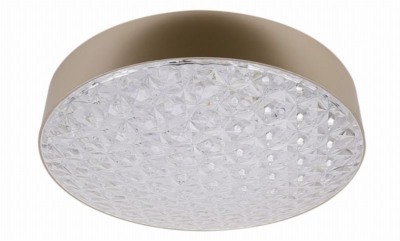 Plafon sufitowy nowoczesny Candellux Luxis złoto-przezroczysty LED 24W 2800K-6500K 1700lm IP20 wym: 11 x 38,5 x 38,5 cm - 1 szt.