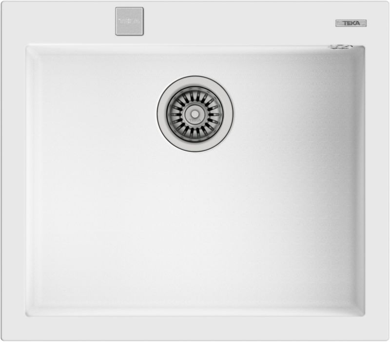 Zlewozmywak Teka Forsquare 50.40 TG, Tegranit+, biały, 57x50 cm, 1-komorowy, syfon w zestawie, 1 szt.