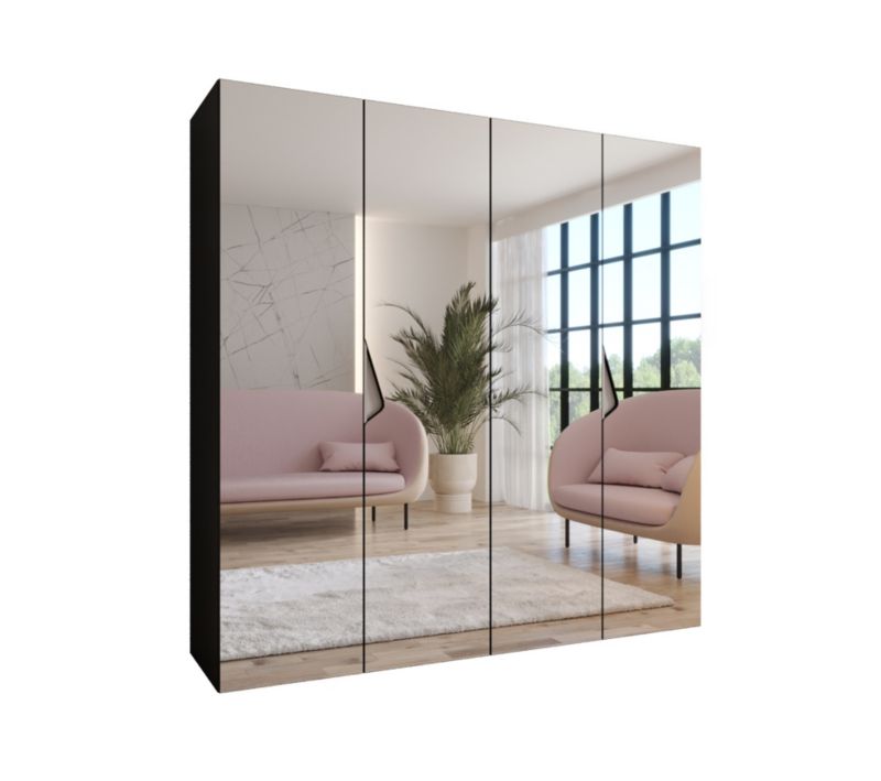 Szafa uchylna z lustrem otwierana Abiks SANDI 3 200 wys 202 cm Czarny + Kaszmir 1 szt