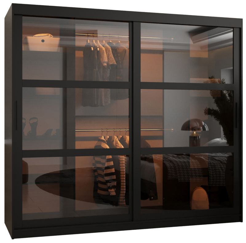 Szafa przesuwna Garderoba DOME 200 czarny