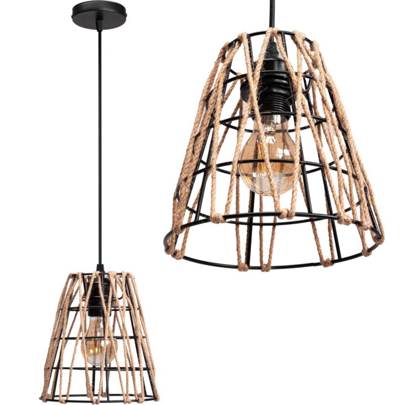 Lampa Sufitowa Wisząca Toolight App1318-1Cp Boho Brązowy