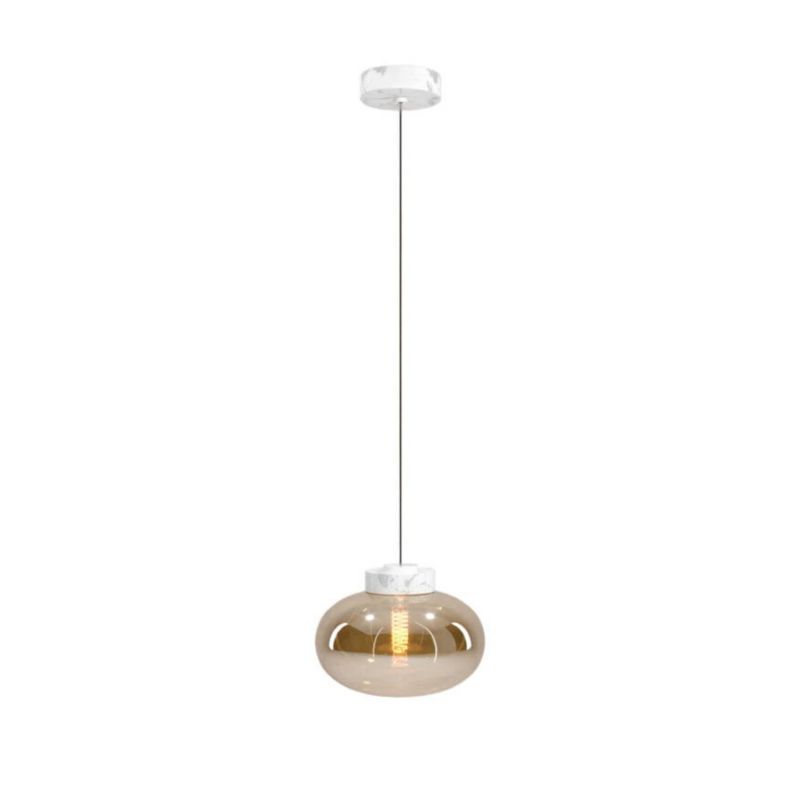 Lampa wisząca Maxlight Moonstone szkło bursztynowo-biały marmur wym: 150 x 45 x 45 cm 1xE27 x 1 szt.
