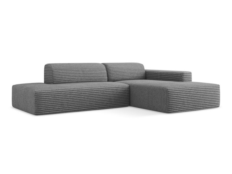 Narożnik lewostronny LaMiaSofa BOVA z tkaniny sztruksowej 240x90 cm ciemny szary 1 szt.