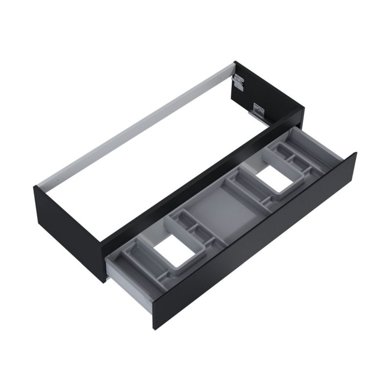 Szafka podumywalkowa Oltens Vernal 120 cm czarny mat z organizerem i cichym domykiem 1 szt.