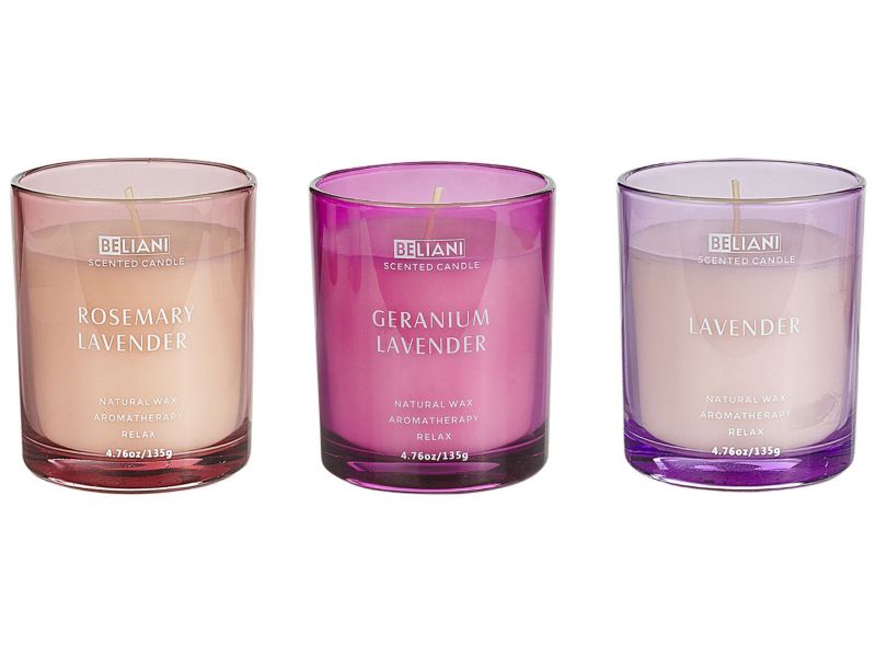 Zestaw 3 świeczek zapachowych Sheer joy Wosk sojowy Nuty kwiatowe 1 kpl