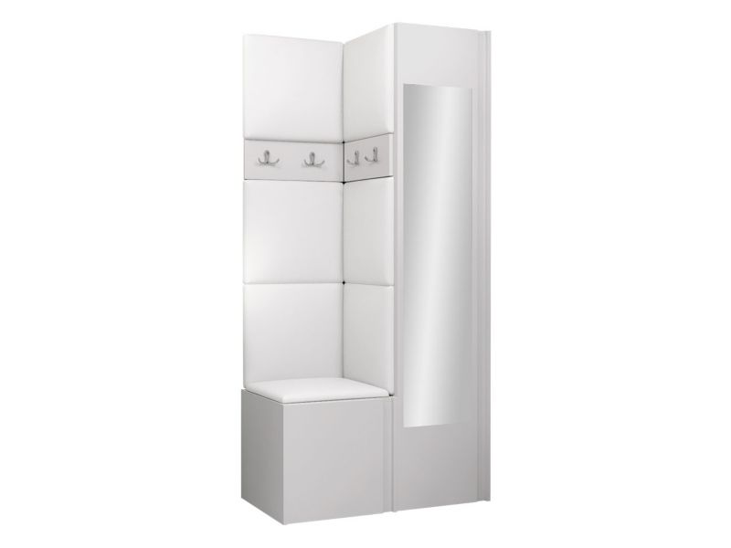 Garderoba MIRJAN 24 Orion XXV biały + biała ekoskóra 1 kpl.