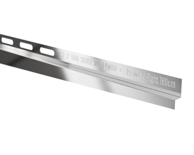 Listwa brodzikowa przyścienna spadkowa Lambro srebrny połysk 180 cm prawa 1 szt.