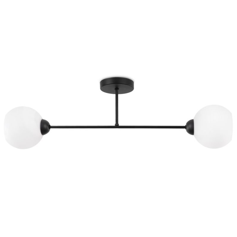 Lampa sufitowa wisząca Light Home LH Asturia 2x E27 60W czarny klosz biały 1szt.