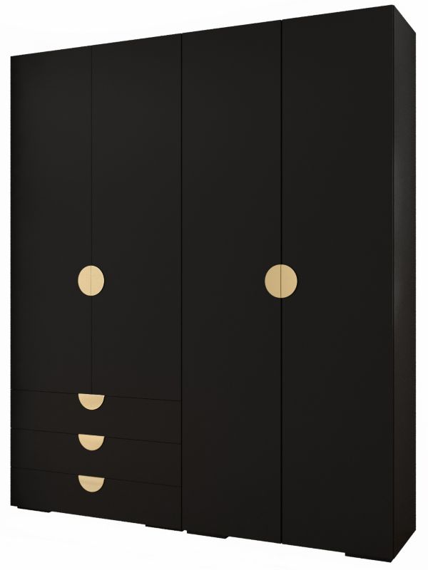 Garderoba wysoka do przedpokoju Abiks INOVA 4 Z15 czarny+złoty 1 szt.