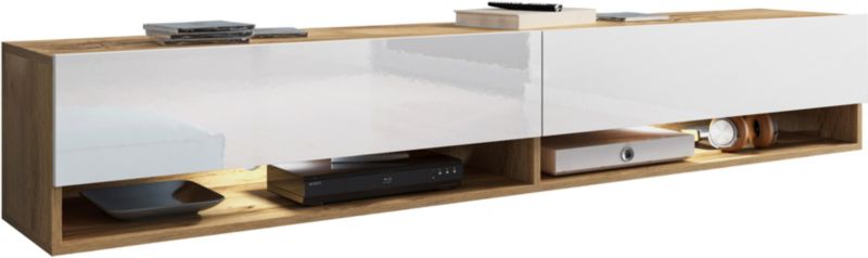 Szafka RTV MINIO go for it ANNE 180 cm dąb wotan/biały połysk 1 szt.