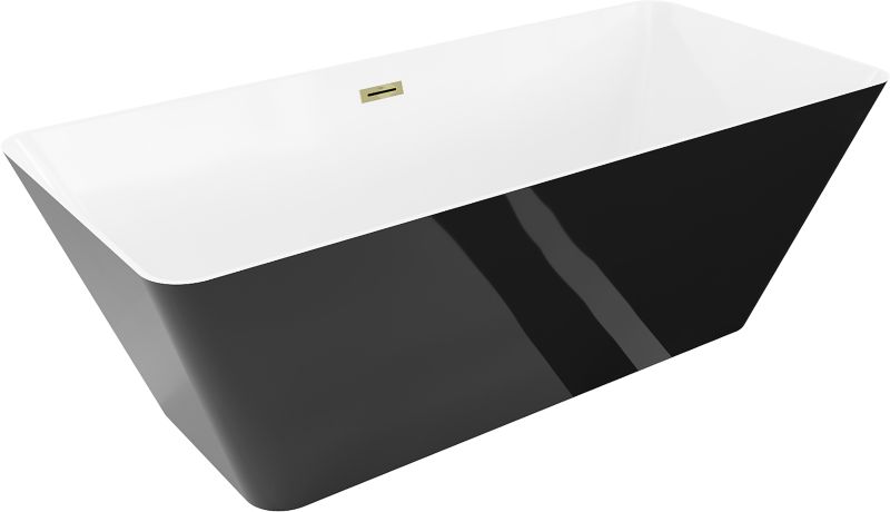 Wanna wolnostojąca Mexen Velo Slim biała/czarna 170x75 cm .- 52811707575-50 1 szt.