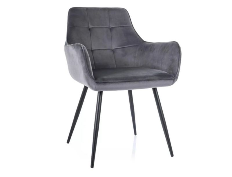 Krzesło Signal tapicerowane LEMON VELVET szare 1 szt