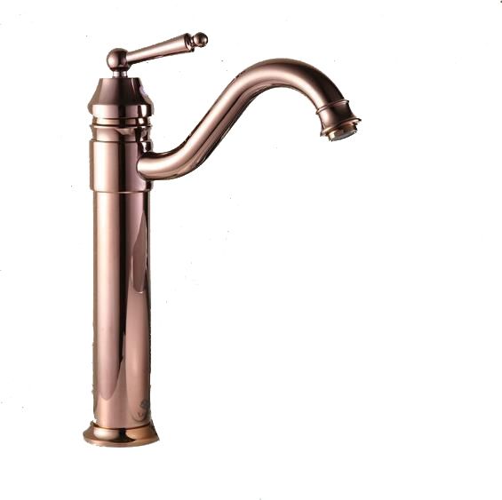 Bateria umywalkowa Lauferi LEDA mosiężna stojąca różowe złoto retro 1 szt.