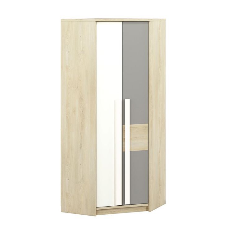 Szafa narożna ML Meble DOT 2D buk/biała/szara 1 szt.