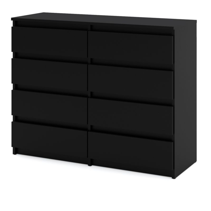 Komoda Hurtownia-Mebli Szuflady 8 Hugo Duża 120cm Czarny Mat Czarny Mat 120x33.5x92.5 cm 1szt.