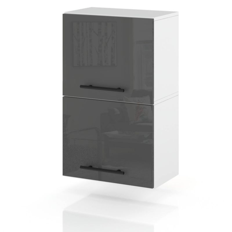 Szafka Kuchenna Hurtownia-Mebli Wisząca Klapowa W40K sPremium 40cm Biały Mat Szary Połysk 40x32x72 cm 1szt.