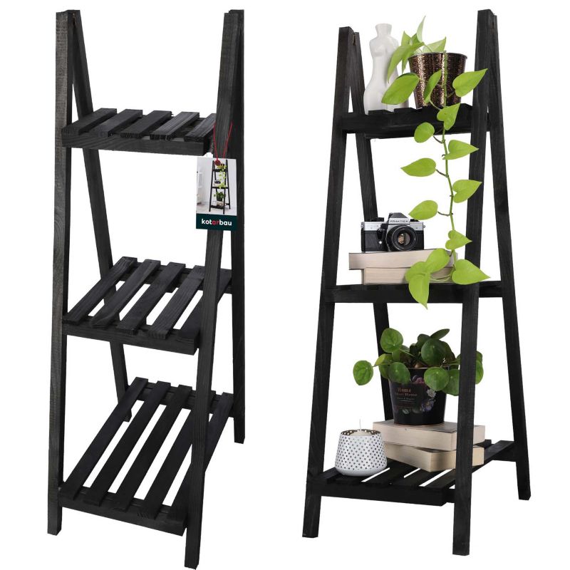 Kwietnik KOTARBAU ogrodowy drewniany balkon taras czarny 1 szt.