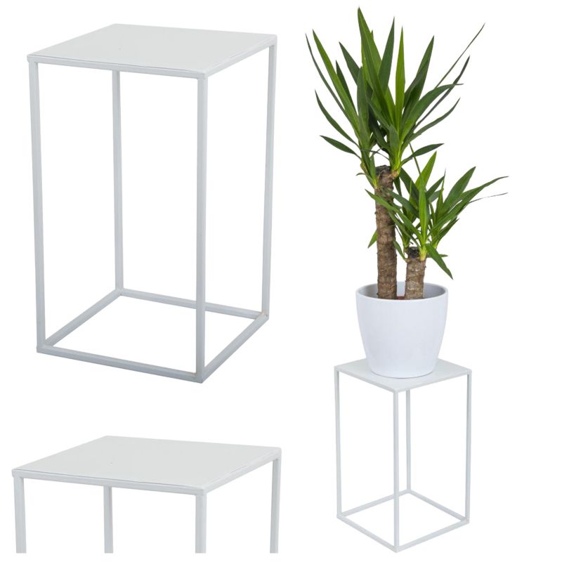 Kwietnik stojący Ashen HowHomely Metalowy Biały 24x40 cm 1 szt.