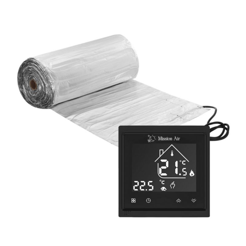 Zestaw mat grzewczych pod płytki Mission Air MA-160 20m² + Libra Czarny 1szt