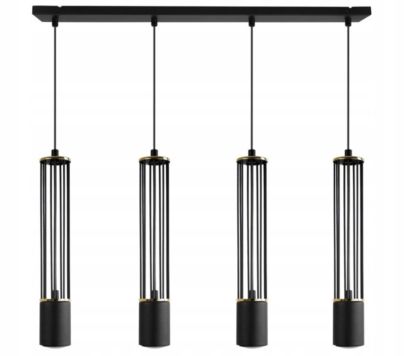 Lampa sufitowa wisząca Light Home LH Aria 4x GU10 czarny/złoty 1szt.