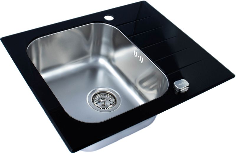 Zlewozmywak szklany Genesis Vitro 10 1-komorowy czarny