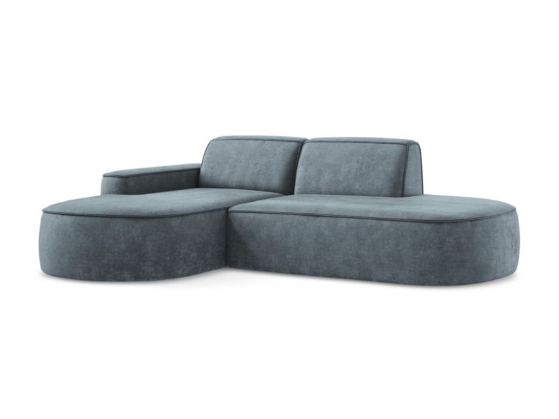 Narożnik lewostronny LaMiaSofa MELISSA z tkaniny szenilowej 284x166 cm jeans 1 szt.