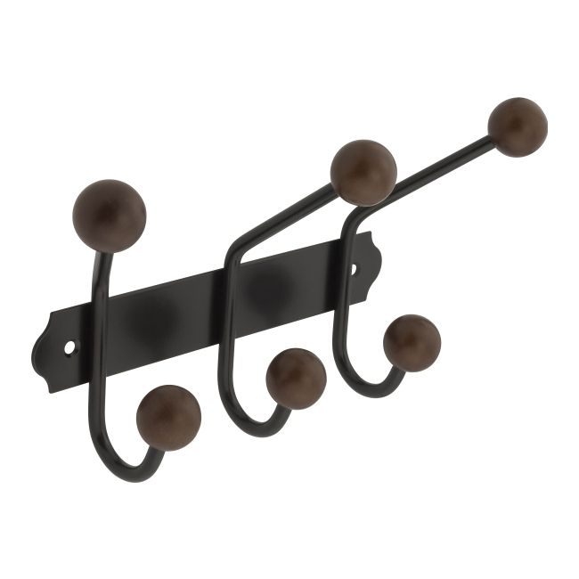 Wieszak 3 haczyki czarny
