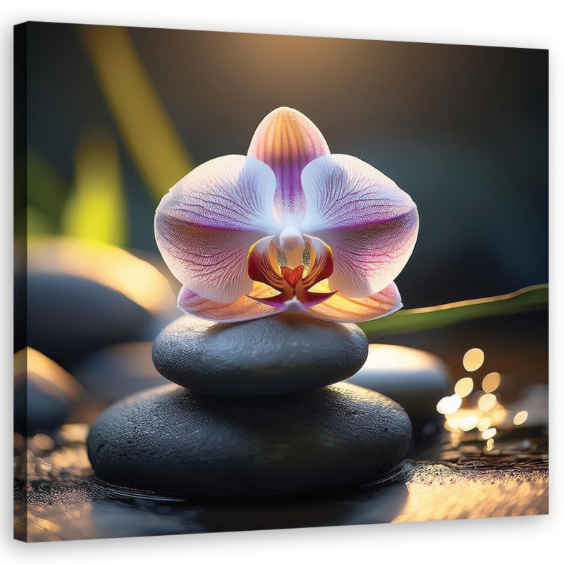 Obraz do salonu sypialni Feeby Orientalne Kamienie Kwiaty 30x30 cm 1szt