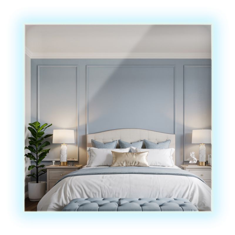 Lustro Prostokątne LED ArtPrintCave 50 x 50 cm Neutralne Nowoczesne Ścienne Podświetlane do łazienki 1 szt.