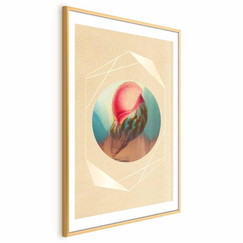 Plakat Artgeist Muszla 21x30 cm z ramą złotą 1 szt