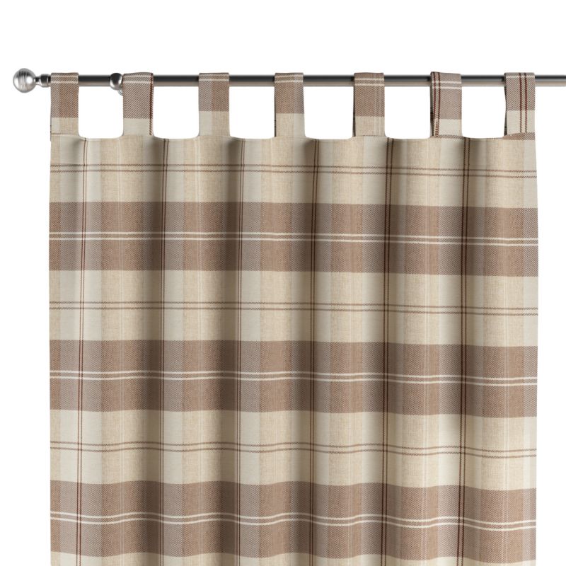 Zasłona na szelkach 1 szt. 130 x 260 cm Dekoria krata brązowo-beżowa 1 szt.