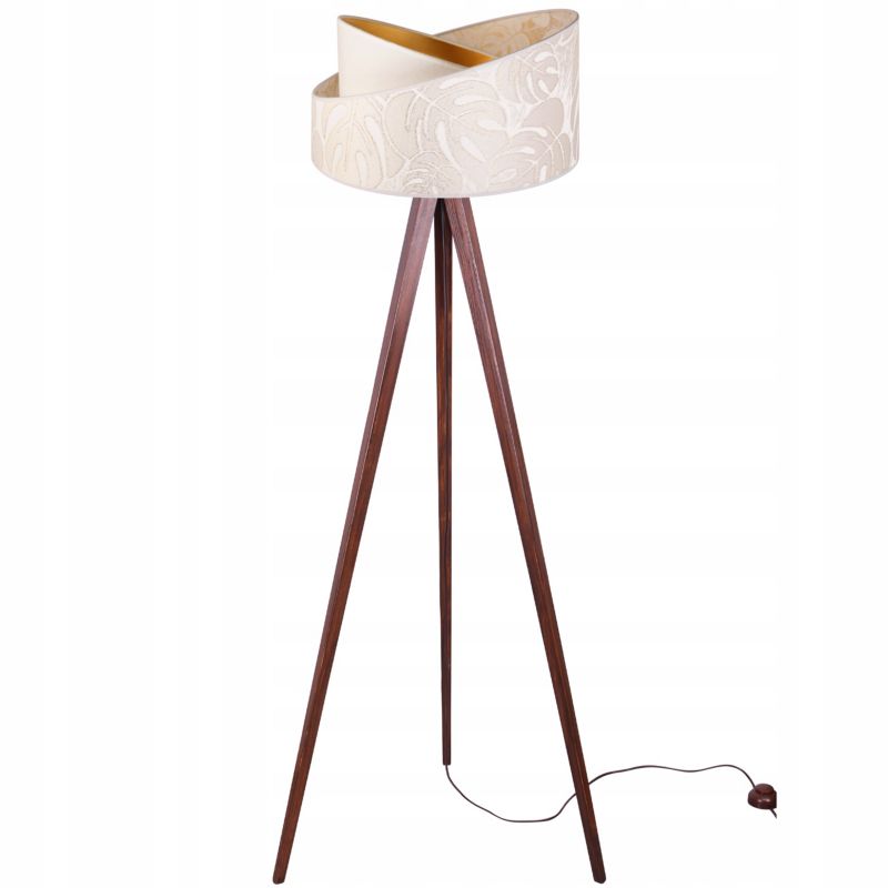 Lampa podłogowa trójnóg Light Home LH Werona Drewno 1x E27 60W ecru/palisander 1szt.