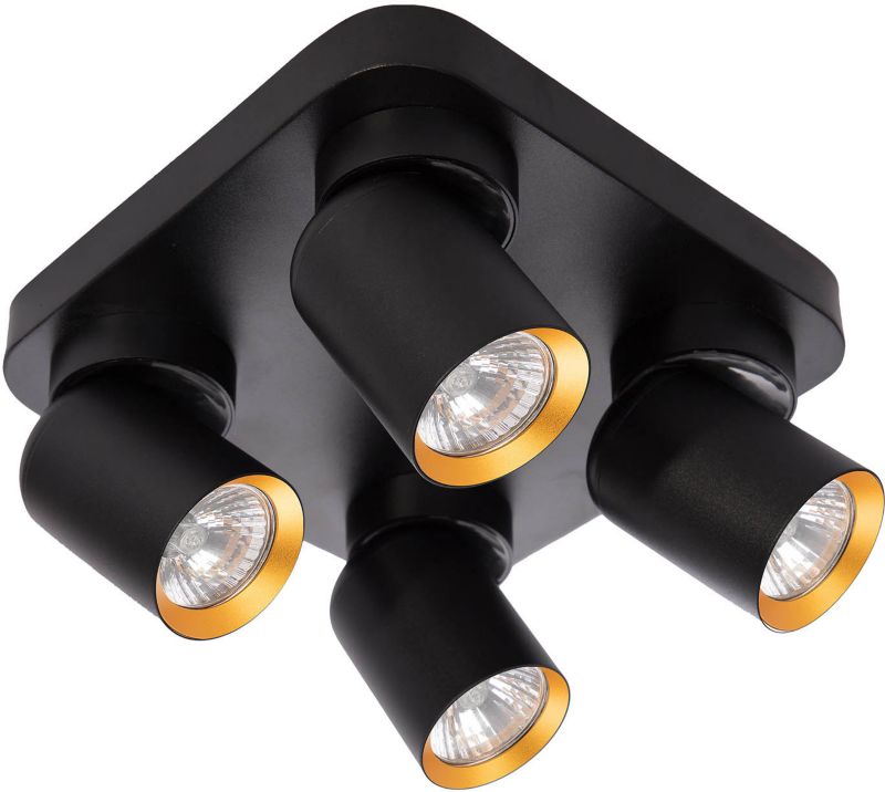 Spot kwadratowy Milagro Andy 4 x GU10 czarny / złoty